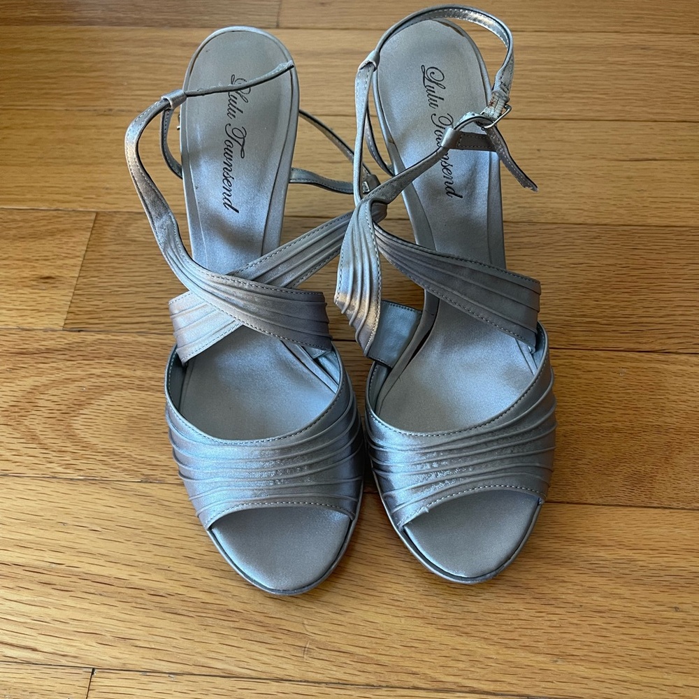 Lulu Townsend Metallic Silver Heels